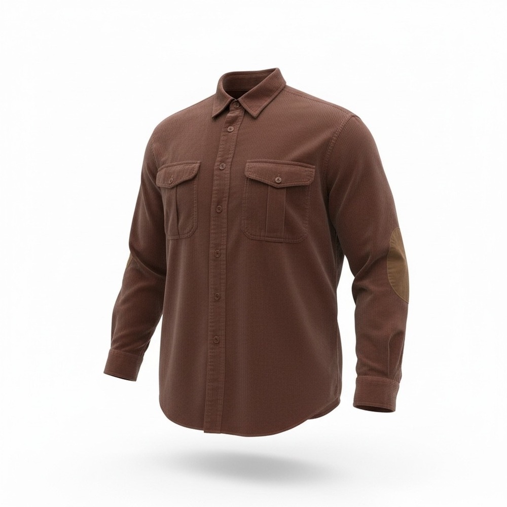 Polo Ralph Lauren Corduroy Shirt Mens L Brown‎ Sierra Long Sleeve Elbow Pads
